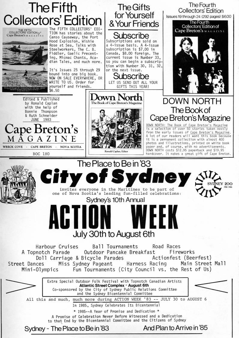 Inside Back Cover - Advert: Sydney Action  Week