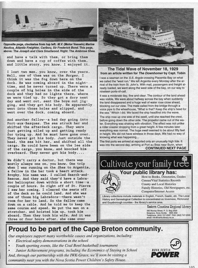 Page 105 - From Visits with Capt. Michael Tobin Coastal & Gulf Ferry Captain, Ret'd